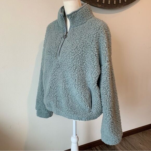 Thread + Supply Blue Moon Sherpa Knit Quarter Zip Pullover - Picture 8 of 10